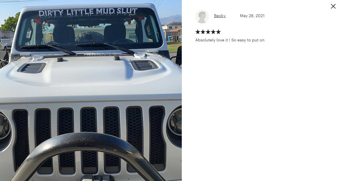 Dirty Little Mud Slut Custom Windshield Banner Graphic Die Cut Decal - Vinyl Application Tool Included