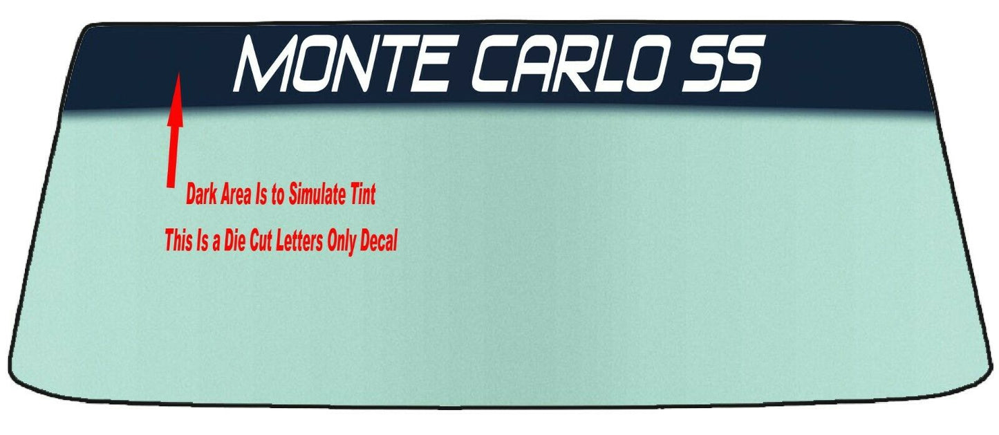 FOR MONTE CARLO VEHICLE WINDSHIELDS BANNER GRAPHIC DIE CUT VINYL DECAL