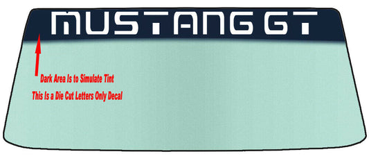 Fits A MUSTANG GT Vehicle Custom Windshield Banner Graphic Die Cut Decal - Vinyl Application Tool Included