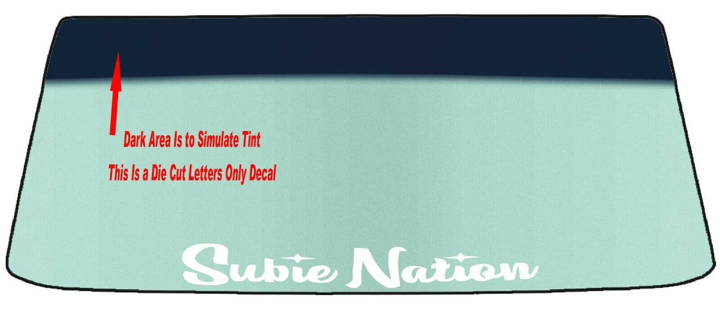 FITS SUBIE NATION Vehicle Custom Windshield Banner Graphic Die Cut Decal - Vinyl Application Tool Included