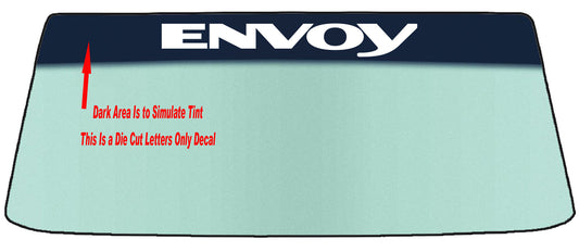 Fits A GMC ENVOY Vehicles Vinyl Windshield Banner Automotive Car Graphic Decal Sticker -FREE APPLICATION TOOL INCLUDED