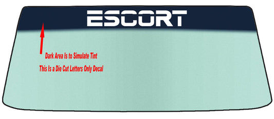 Fits A FORD ESCORT - Two Styles Vehicle Custom Windshield Banner Graphic Die Cut Decal - Vinyl Application Tool Included