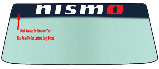 46 - 52 Inch Nismo Vehicles Banner RED O At End TWO (2) STYLES Vehicle Custom Windshield Banner Graphic Die Cut Decal - Vinyl Application Tool Included