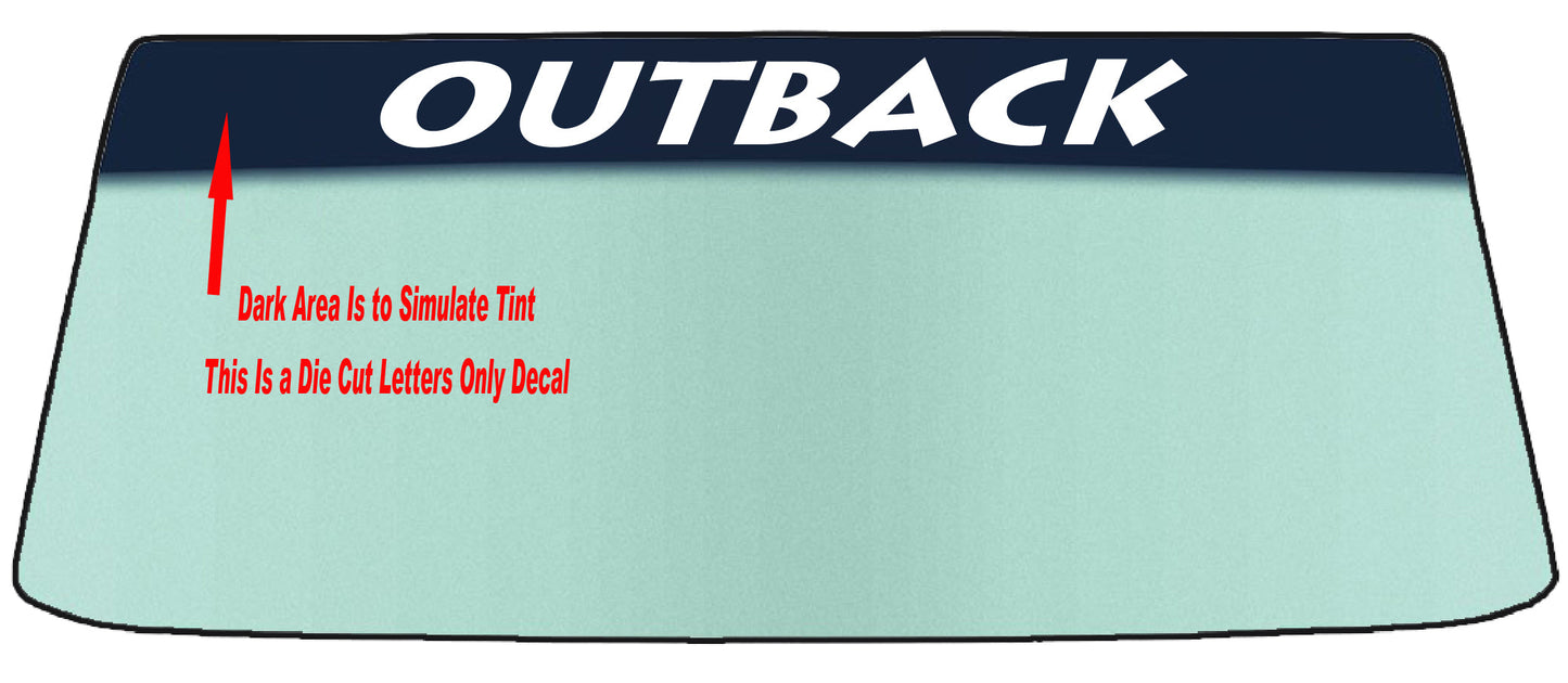 Fits A SUBARU OUTBACK - Two Styles Vehicle Custom Windshield Banner Graphic Die Cut Decal - Vinyl Application Tool Included