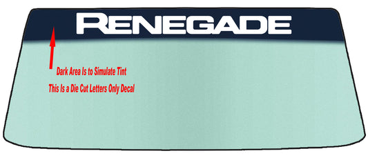 Fits A Jeep Renegade Vehicle Custom Windshield Banner Graphic Die Cut Decal - Vinyl Application Tool Included