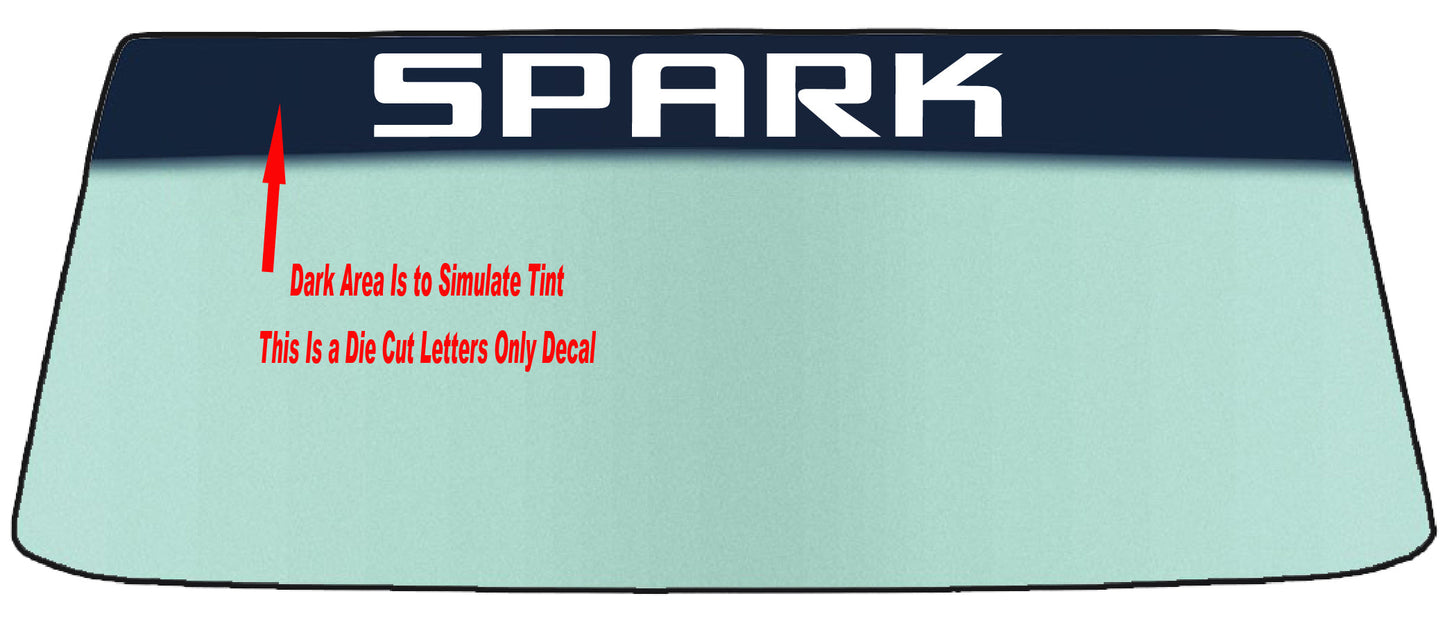 Fits A CHEVY SPARK Vehicle Custom Windshield Banner Graphic Die Cut Decal - Vinyl Application Tool Included