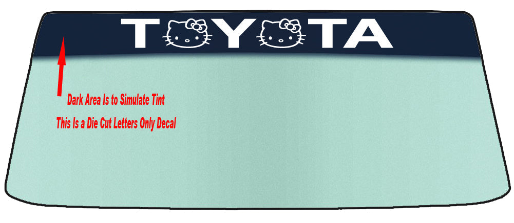 HELLO TOYOTA (Hello Kitty) TWO STYLES WINDSHIELDS BANNER GRAPHIC DIE CUT DECAL/STICKER VINYL DECAL