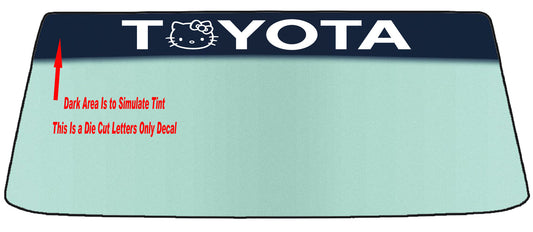 HELLO TOYOTA (Hello Kitty) TWO STYLES WINDSHIELDS BANNER GRAPHIC DIE CUT DECAL/STICKER VINYL DECAL