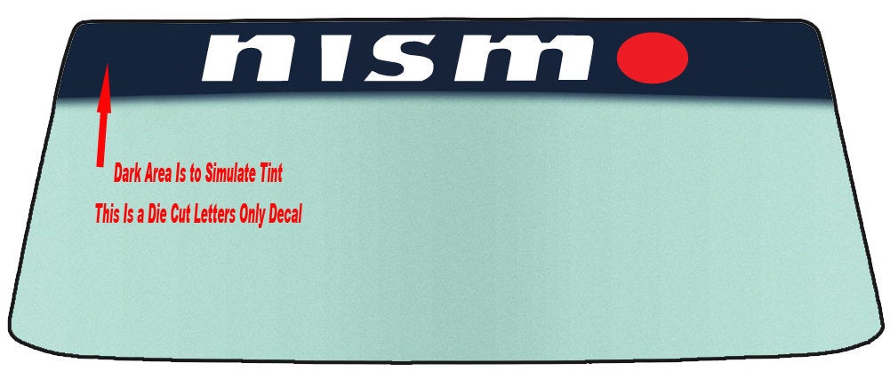 46 - 52 Inch Nismo Vehicles Banner RED O At End TWO (2) STYLES Vehicle Custom Windshield Banner Graphic Die Cut Decal - Vinyl Application Tool Included