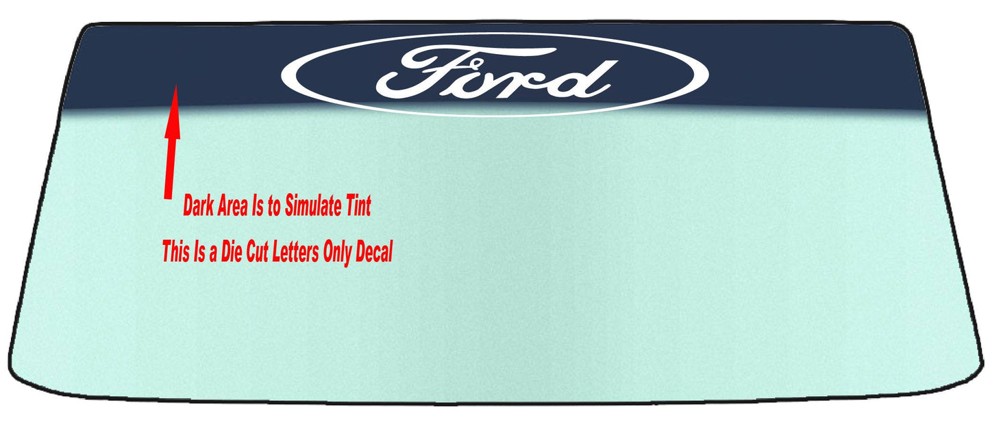 Fits FORD Vehicle Custom Windshield Banner Graphic Die Cut Decal - Vinyl Application Tool Included