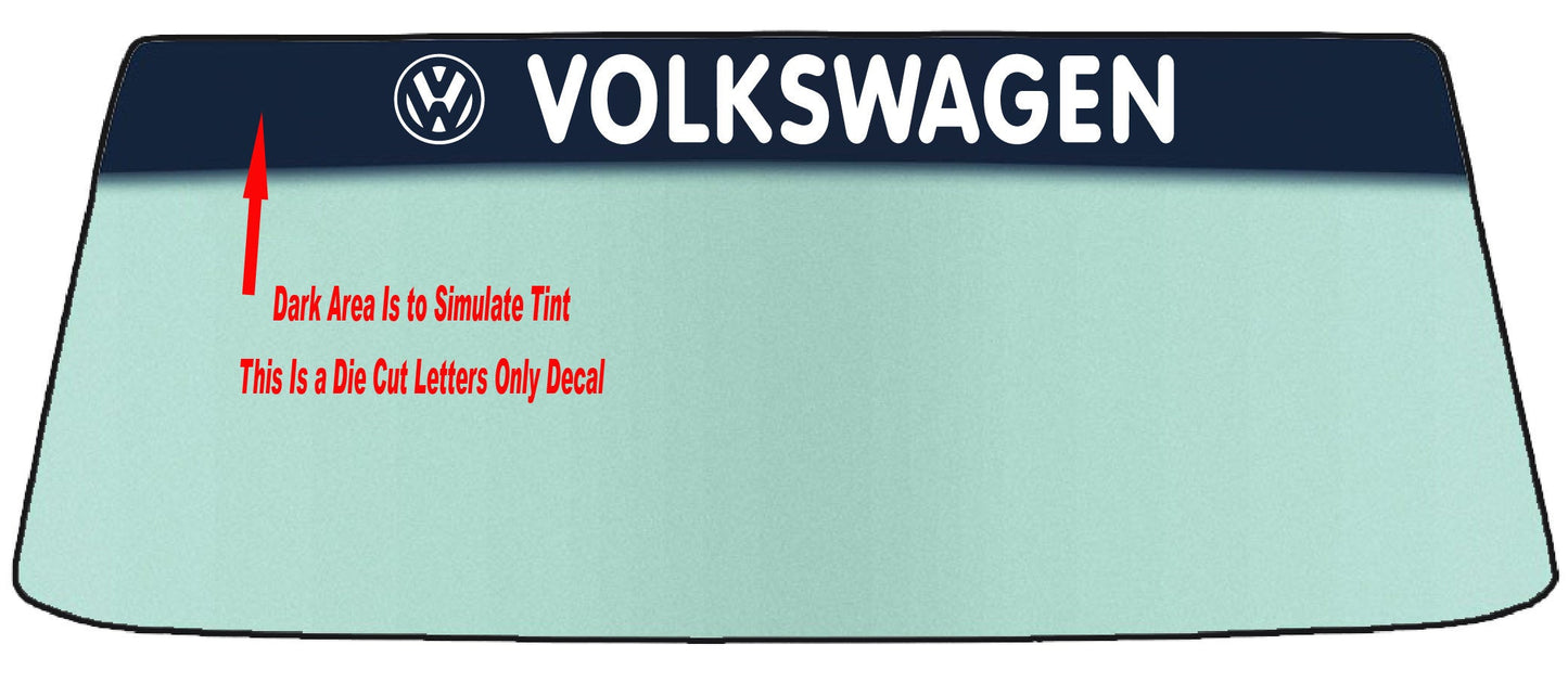 Fits A VOLKSWAGEN Vehicle Custom Windshield Banner Graphic Die Cut Decal - Vinyl Application Tool Included